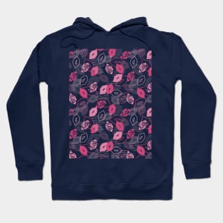 Pink Romantic Kiss Pattern Hoodie